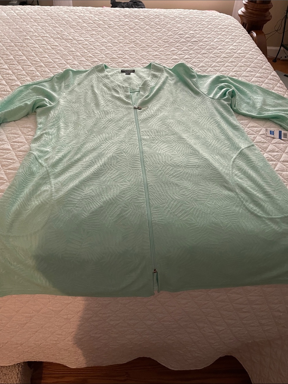 Miss Elaine Mint Zip-Front Swim Cover-Up